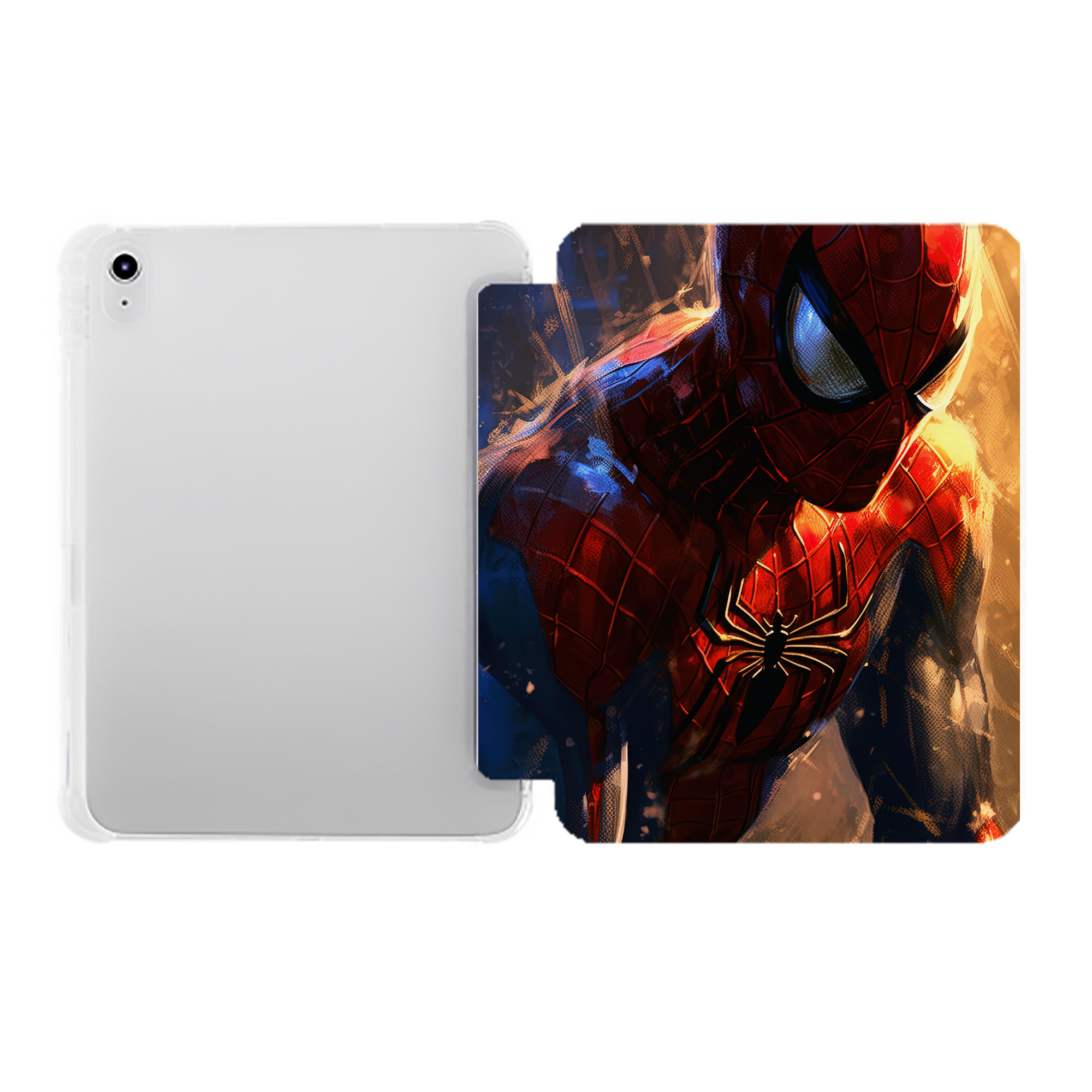 （画像用） Spider Man スパイダーマン IPad ケース ペン収納付き 三つ折りスタンド PUレザー×シリコン 対応機種9.5/10.5/10.9インチ